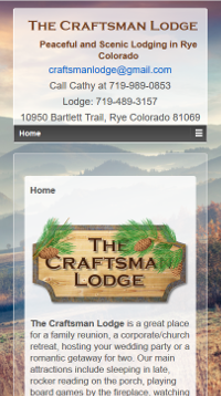 The Craftsman Lodge Responsive Home Page
